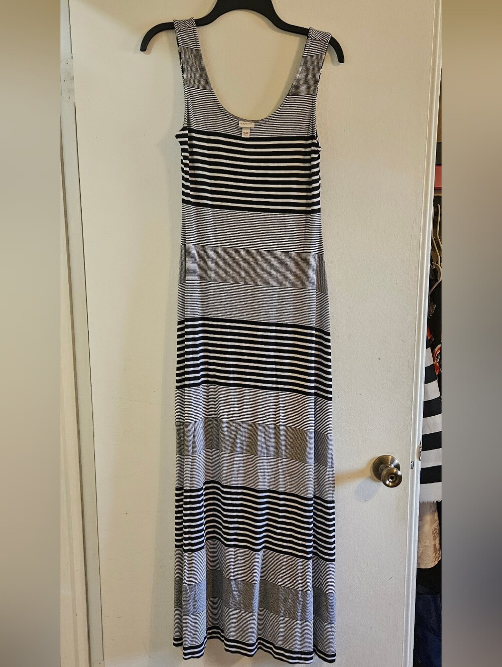 Merona Black and White Striped Sleeveless Maxi